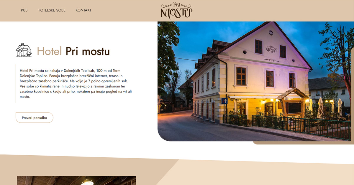 Hotel Pri mostu in Dolenjske Toplice, Slovenia